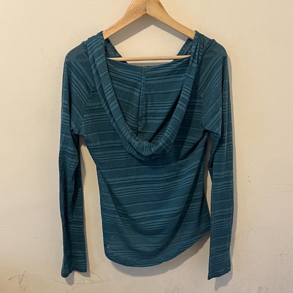 COLUMBIA | Women's Striped Hoodie Top Green Size Small - Picture 2 of 5